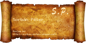 Sorbán Péter névjegykártya