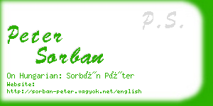 peter sorban business card